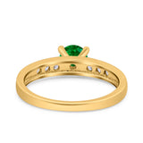 Art Deco Wedding Engagement Bridal Ring Round Simulated Cubic Zirconia 925 Sterling Silver