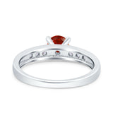 Art Deco Wedding Engagement Bridal Ring Round Simulated Cubic Zirconia 925 Sterling Silver