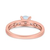 Art Deco Wedding Engagement Bridal Ring Round Simulated Cubic Zirconia 925 Sterling Silver
