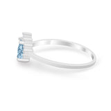 Petite Dainty Thumb Ring Round Simulated Cubic Zirconia 925 Sterling Silver