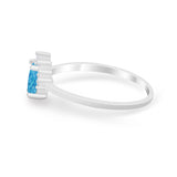 Petite Dainty Thumb Ring Round Simulated Cubic Zirconia 925 Sterling Silver