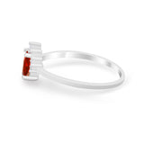 Petite Dainty Thumb Ring Round Simulated Cubic Zirconia 925 Sterling Silver