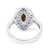Marquise Vintage Halo Wedding Ring Simulated Cubic Zirconia 925 Sterling Silver