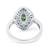Marquise Vintage Halo Wedding Ring Simulated Cubic Zirconia 925 Sterling Silver