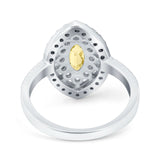 Marquise Vintage Halo Wedding Ring Simulated Cubic Zirconia 925 Sterling Silver