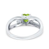 Heart Art Deco Engagement Promise Ring Simulated Cubic Zirconia 925 Sterling Silver