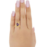 Swirl Fashion Ring Marquise Round Simulated Cubic Zirconia 925 Sterling Silver