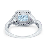 Cushion Wedding Ring Simulated Amethyst Cubic Zirconia 925 Sterling Silver