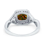 Cushion Wedding Ring Simulated Amethyst Cubic Zirconia 925 Sterling Silver