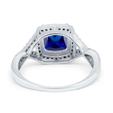 Cushion Wedding Ring Simulated Amethyst Cubic Zirconia 925 Sterling Silver