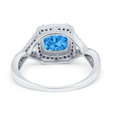 Cushion Wedding Ring Simulated Amethyst Cubic Zirconia 925 Sterling Silver