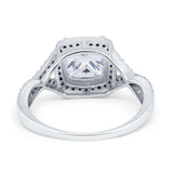 Cushion Wedding Ring Simulated Amethyst Cubic Zirconia 925 Sterling Silver