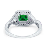 Cushion Wedding Ring Simulated Amethyst Cubic Zirconia 925 Sterling Silver