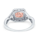 Cushion Wedding Ring Simulated Amethyst Cubic Zirconia 925 Sterling Silver
