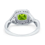 Cushion Wedding Ring Simulated Amethyst Cubic Zirconia 925 Sterling Silver