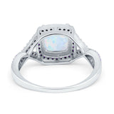 Cushion Wedding Ring Simulated Amethyst Cubic Zirconia 925 Sterling Silver