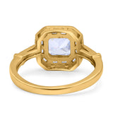 Halo Cushion Cut Engagement Ring Bezel Simulated Cubic Zirconia Solid 925 Sterling Silver