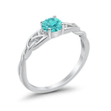 Solitaire Trinity Engagement Ring Simulated Cubic Zirconia 925 Sterling Silver