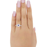 Art Deco Antique Style Wedding Engagement Ring Round Cubic Zirconia 925 Sterling Silver