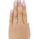 Art Deco Antique Style Wedding Engagement Ring Round Cubic Zirconia 925 Sterling Silver
