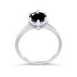 Art Deco Engagement Ring Round Simulated Cubic Zirconia 925 Sterling Silver