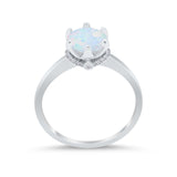 Art Deco Engagement Ring Round Simulated Cubic Zirconia 925 Sterling Silver