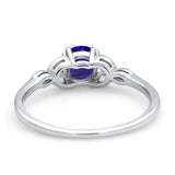 Vintage Art Deco Wedding Ring Round Simulated Cubic Zirconia 925 Sterling Silver