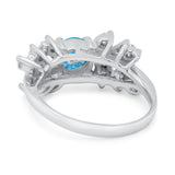 Vintage Style Wedding Bridal Ring Round Simulated Cubic Zirconia 925 Sterling Silver