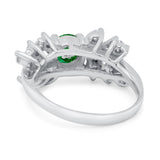 Vintage Style Wedding Bridal Ring Round Simulated Cubic Zirconia 925 Sterling Silver