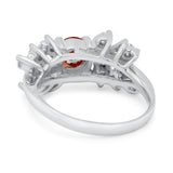 Vintage Style Wedding Bridal Ring Round Simulated Cubic Zirconia 925 Sterling Silver