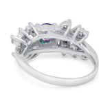 Vintage Style Wedding Bridal Ring Round Simulated Cubic Zirconia 925 Sterling Silver