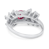 Vintage Style Wedding Bridal Ring Round Simulated Cubic Zirconia 925 Sterling Silver