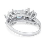 Vintage Style Wedding Bridal Ring Round Simulated Cubic Zirconia 925 Sterling Silver