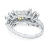 Vintage Style Wedding Bridal Ring Round Simulated Cubic Zirconia 925 Sterling Silver