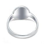 Peace Sign Ring Inlay Round Lab Created Opal 925 Sterling Silver