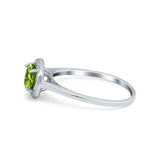 Halo Wedding Bridal Ring Round Simulated Cubic Zirconia 925 Sterling Silver