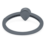 Half Eternity Pear Lab Created Opal Wedding Ring Band Simulated Cubic Zirconia 925 Sterling Silver