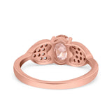 Fashion Heart Ring Oval Simulated Cubic Zirconia 925 Sterling Silver