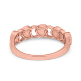 Heart Promise Thumb Eternity Rings Sideways Simulated Opal 925 Sterling Silver