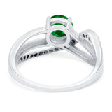 Art Deco Wedding Engagement Crisscross Bridal Ring Round Simulated Cubic Zirconia 925 Sterling Silver