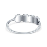 Petite Dainty Eternity Thumb Rings Round Simulated Opal 925 Sterling Silver