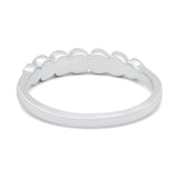 Sideways Heart Eternity Band Lab Created White Opal Band 925 Sterling Silver