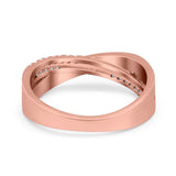 Infinity Crisscross Eternity Rings Simulated CZ Opal 925 Sterling Silver