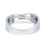 Infinity Crisscross Eternity Rings Simulated CZ Opal 925 Sterling Silver