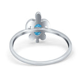 Turtle Ring Simulated Cubic Zirconia Opal 925 Sterling Silver