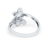 Dragonfly Band Ring Simulated Cubic Zirconia 925 Sterling Silver