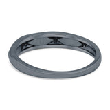 Half Eternity Lab Created Opal Wedding Ring Band Simulated Cubic Zirconia 925 Sterling Silver