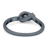 Knot Ring Band Lab Created Opal 925 Sterling Silver (7mm)