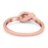 Knot Ring Band Lab Created Opal 925 Sterling Silver (7mm)
