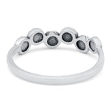 Eternity Band Wedding Ring Lab Created White Opal 925 Sterling Silver (5mm)